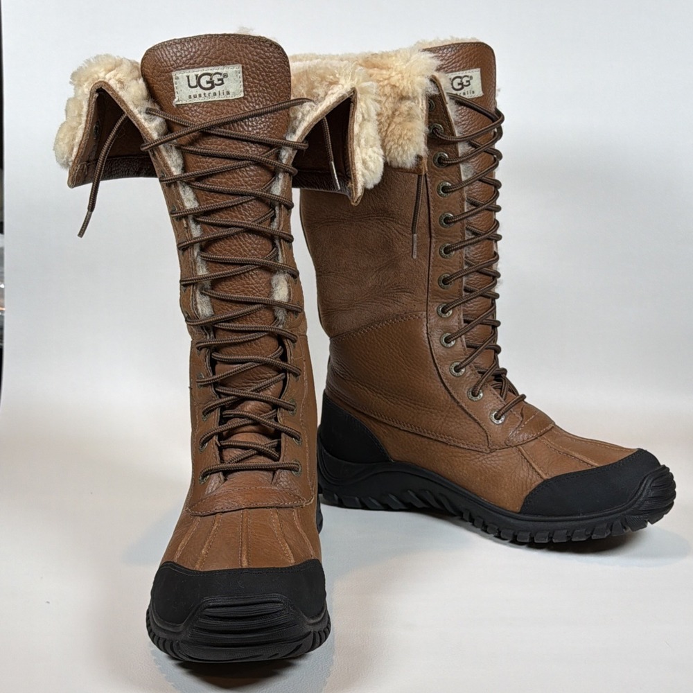 UGG Adirondack Tall eVent Waterproof Shearling Winter Snow Boots Chestnut Women9